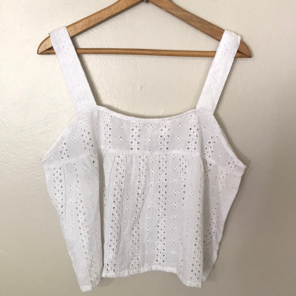 NEW ISA & ELLA White Eyelet Women's Top